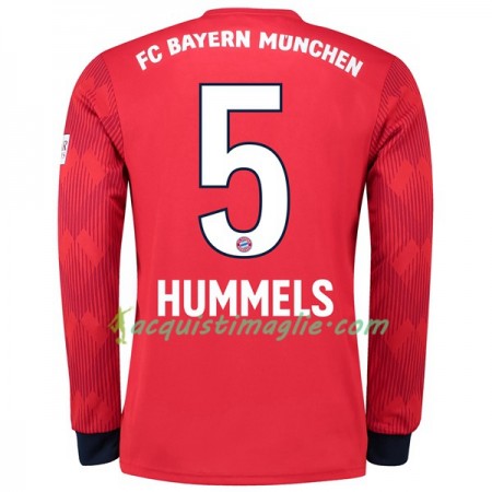 Divisa di Calcio Bayern Monaco Hummels 5 Prima 2018/2019 Manica Lunga